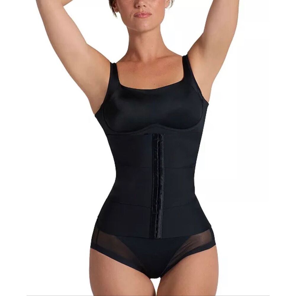Leonisa 3-Belt with Lumbar Support Custom Waist Cincher Shapewear Black M/L